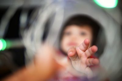 Close-up portrait of baby hand