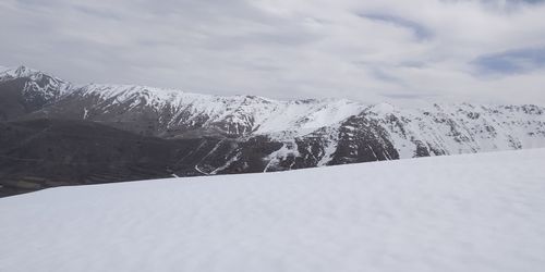 Snow covered mountain against sky