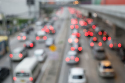 High angle view of traffic on city street