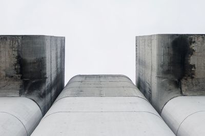Close-up of built structure against clear sky