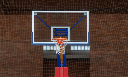 Close-up of basketball hoop