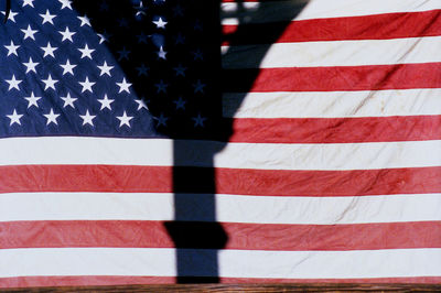 Close-up of flags against blue sky