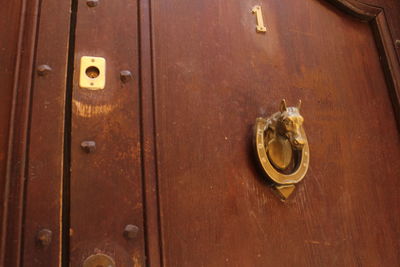 Close-up of closed door