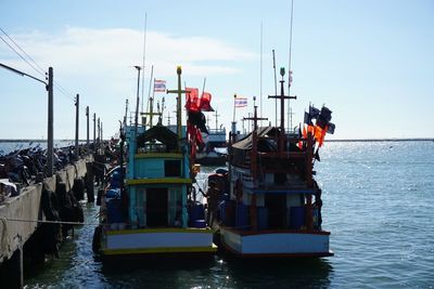 Boats in harbor