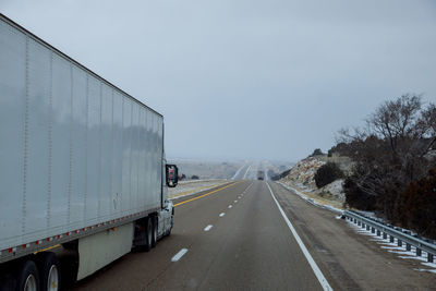 View of highway against clear sky