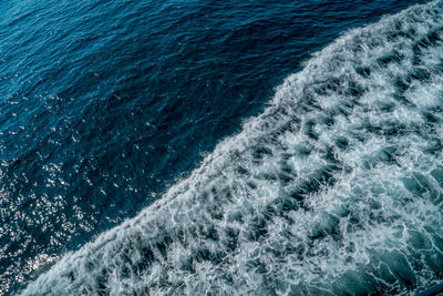 High angle view of rippled water in sea