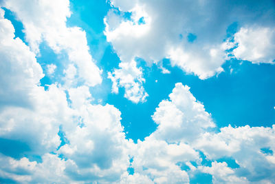 Low angle view of clouds in blue sky