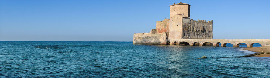 View of historical building against blue sky