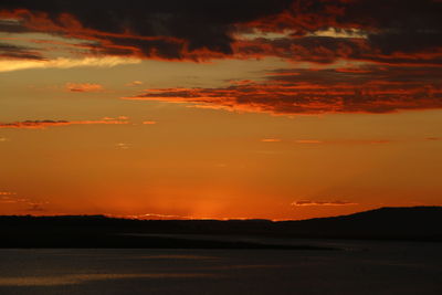 Scenic view of landscape against sky during sunset