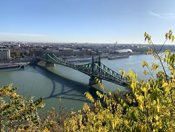Bridge over river in city