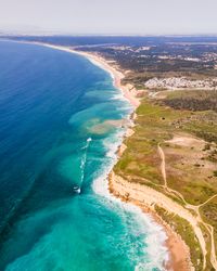 High angle view of beach against sky