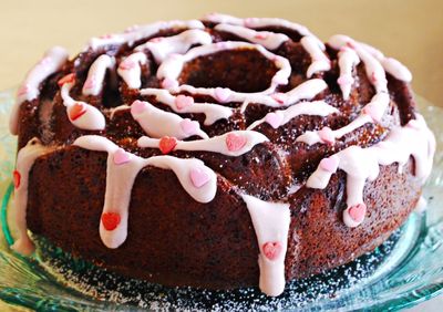 Close-up of chocolate cake in plate