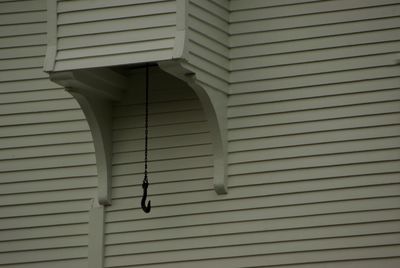 Low angle view of old sack hoist 