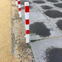 High angle view of zebra crossing on road