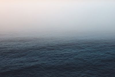 Scenic view of sea with trees in background