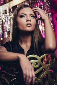 Close-up portrait of young woman