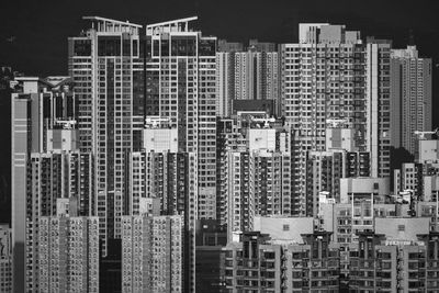 Illuminated buildings in city at night