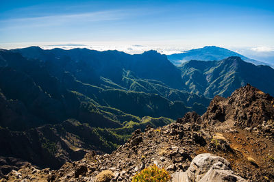 Scenic view of mountains against sky