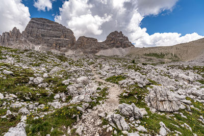 Scenic view of rocky mountains against sky