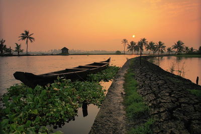 Scenic view of sunset over sea