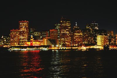 Illuminated cityscape at night