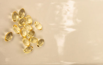 Close-up of capsules on table