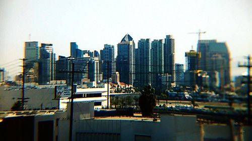View of skyscrapers in city