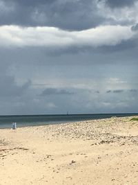 Scenic view of beach against sky