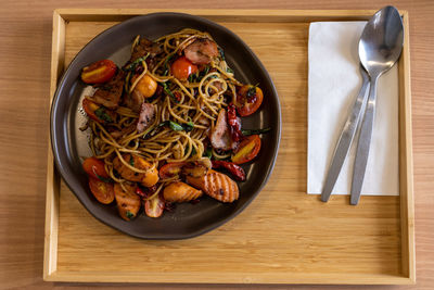 Directly above shot of food on table