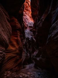 Low angle view of rock formation in cave