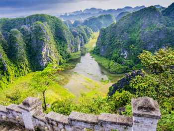 Scenic view of mountains against sky