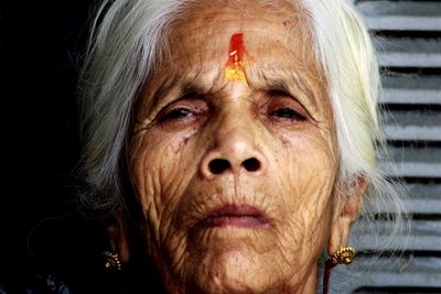 Close-up portrait of senior woman