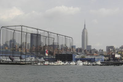 View of buildings against cloudy sky