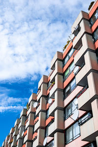 Low angle view of residential building against sky