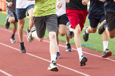 Group of people running