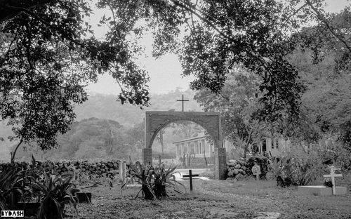 Built structure with trees in background