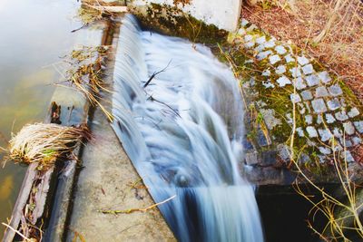 Water flowing through rocks