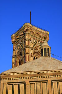 Low angle view of building against blue sky