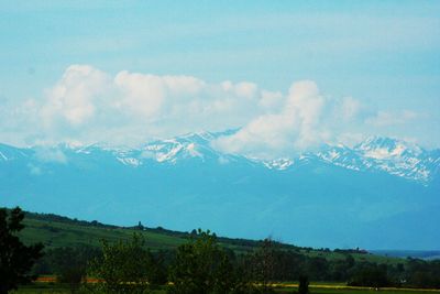 Scenic view of mountains against sky