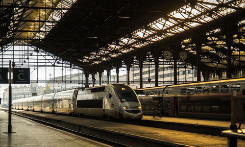 Train at railroad station