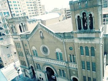 Low angle view of buildings in city