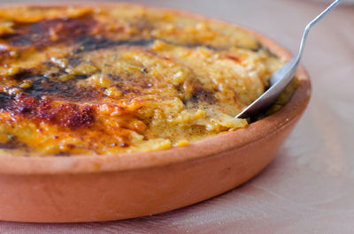 Close-up of bread in plate