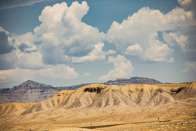 Panoramic view of desert against sky