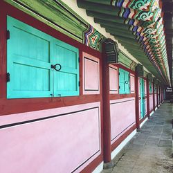 Interior of empty railroad station building