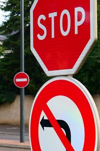 Close-up of road signs