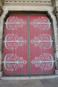 Close-up of red door