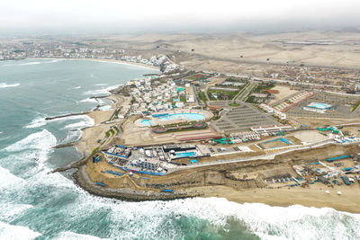 High angle view of sea shore