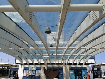 Low angle view of train against sky