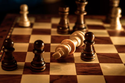 Close-up of chess pieces