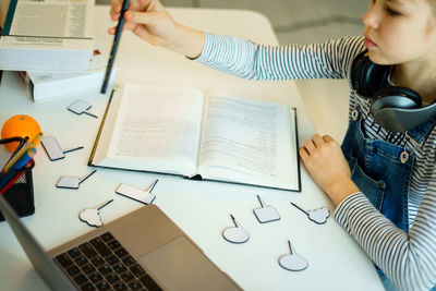 Girl studying at home